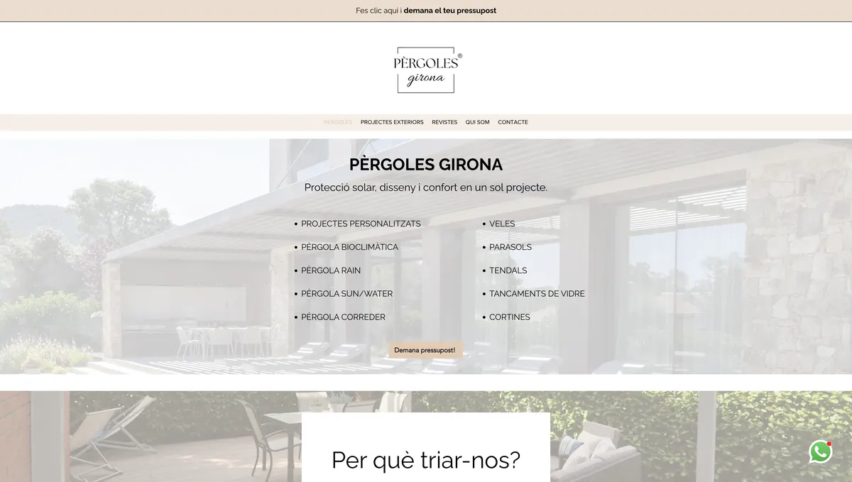 Web de Pèrgoles Girona